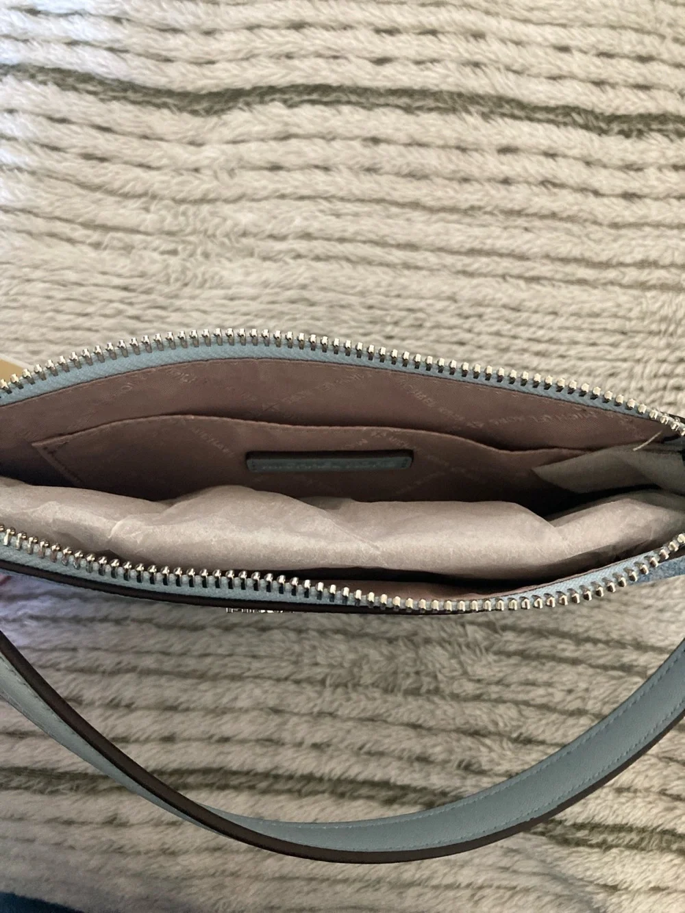 Michael Kors Light Blue Signature Wristlet Clutch